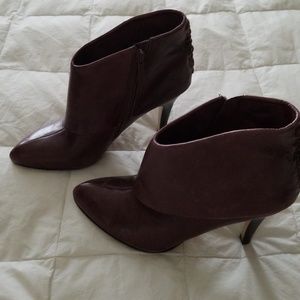 Leather, cuffed booties
